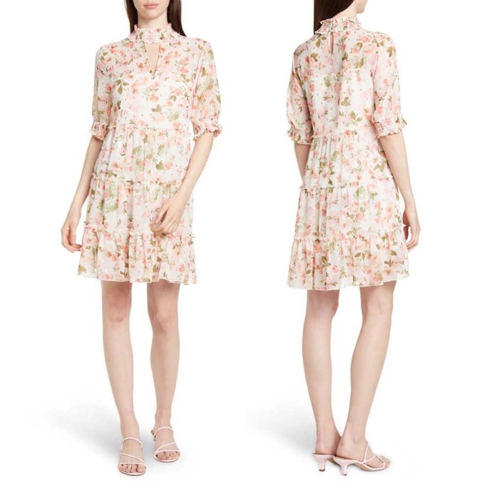 NEW Nordstrom Love X Design Marion Smock Neck Babydoll Dress Floral Size Medium